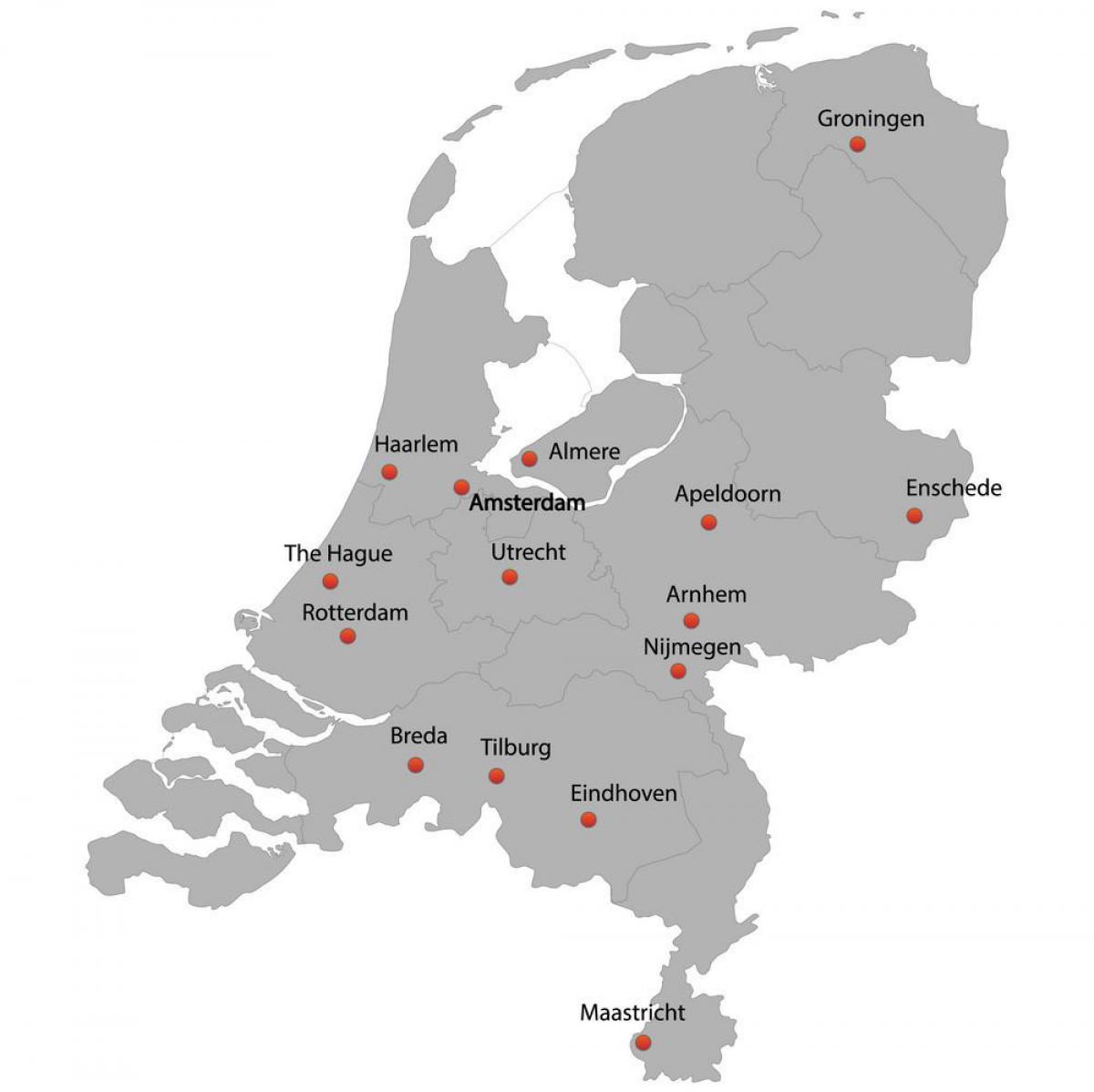 オランダの都市地図 オランダの主要都市と首都